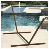 Castaway 15 ft. Metal Hammock Stand in Bronze  Customer Returns See Pictures