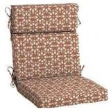 Lot of Hampton Bay 20 in. W x 20 in. D High Back Universal Outdoor Cushion in Russet Geo Medallion   Customer Returns See Pictures