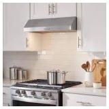 Sarela 30 in. W x 7 in. H 500CFM Convertible Under Cabinet Range Hood in Stainless Steel with LED Lights and Filter by Vissani   Customer Returns See Pictures