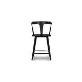 Poly and Bark Enzo 23.5 in Black High Back Wood Counter Stool with Wood Seat (Set of 1)  Customer Returns See Pictures