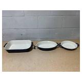 3PCS Staub Ceramic Rectangular Baking Dish Set