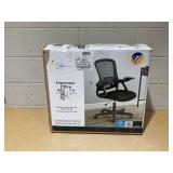 Mainstays Ergonomic Mesh Back Office Chair with Flip Up Arms for Adults, Black Fabric, 275lb