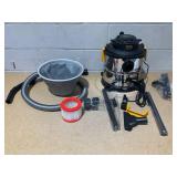 VEVOR Stainless Steel Shop Vac Wet and Dry Vacuum Cleaner 5.5 Gallon 6 Peak HP - Powerful Suction with Blower Function & Attachments 2-in-1 Crevice Nozzle