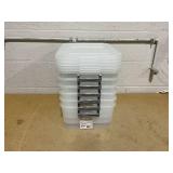 LOT OF 6 - Sterilite 12.7 Quart Modular Latch Box, Clear Plastic Storage Box with Write-on ID Latches, Gray