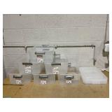 LOT OF 6 - Sterilite 12.7 Quart Modular Latch Box, Clear Plastic Storage Box with Write-on ID Latches, Gray