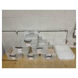 LOT OF 6 - Sterilite 12.7 Quart Modular Latch Box, Clear Plastic Storage Box with Write-on ID Latches, Gray