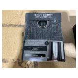 LOT OF 2 - Better Homes & Gardens Woven Textured Grommet Blackout Curtain Panel, 1-Piece, Gray, 50" W x 84" L