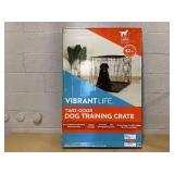 Vibrant Life Wire Dog Crate, Double-Door, Divider and Leak-Proof Tray, Metal, Foldable