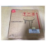Simple Outdoor Patio Round Metal Tempered Glass Side Table
