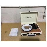 Victrola Venture Bluetooth Portable Mid-Century Modern Suitcase Record Player with 3-Speed Turntable & Built-in Speakers