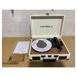 Victrola Venture Bluetooth Portable Mid-Century Modern Suitcase Record Player with 3-Speed Turntable & Built-in Speakers | Black