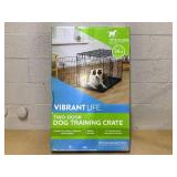 Vibrant Life Wire Dog Crate, Double-Door, Divider and Leak-Proof Tray