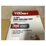 Hyper Tough 4 Tier Wire Shelf Unit, Chrome, 1400 lb. Capacity