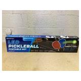 MinnARK Sports LED Pickleball Portable Set, Light-Up Net, Paddles, and Balls, for Driveway & Backyard, Ages 3+