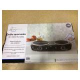 Mainstays Double Burner, 1800 W, Black Electric Cooktop