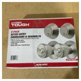 Hyper Tough Keyed Entry Tulip Style Doorknob and Deadbolt Double Combo pack, Stainless Steel Finish