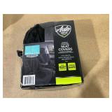 Auto Drive Full Faux Leather Seat Covers - 2 Pack - Black, Universal Fit