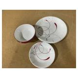 Corelle Splendor, White and Red Round 12-Piece Dinnerware Set