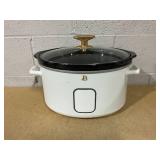 Beautiful 6 Qt Programmable Slow Cooker by Drew Barrymore - 5 Preset Cooking Functions, Digital Countdown Timer, Dishwasher-Safe Parts, and Cool-Touch Handles (White Icing)