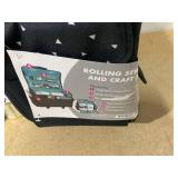 Miscellaneous Arts and Craft lot with Rolling Tote
