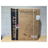 Equate Lightweight Foldable Steel Wheelchair with 18" Seat and Swing-Away Footrests, 350 lb Capacity