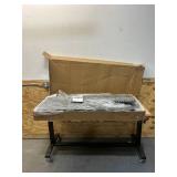 iPormis Full Bed Frame with 16" Comfort Wingback & Charging Station, Upholstered Platform Bed with Button Tufted Storage Headboard, Solid Wood Slats Support, No Box Spring Needed, Dark Grey