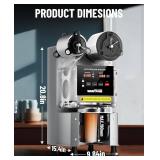 WantJoin Cup Sealing Machine Full Automatic Cup Sealer Machine 90/95mm 35.4/37.4in Electric Cup Sealing Machine 500-650 Cups/H Digital Control LCD Panel Cup Sealer for Bubble Milk Tea Coffee Grey