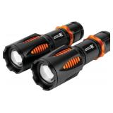 Performance Tool W2671 2Pk Fpx Flashlights W/ Pouch, Adjustable Duofocus Beam, Warm White LED, Water and Impact Resistant 0902255