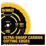 DEWALT Precision Trim Coated Thin Kerf 10 in. 80-Teeth ATB Fine Crosscut 0902256