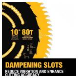 DEWALT Precision Trim Coated Thin Kerf 10 in. 80-Teeth ATB Fine Crosscut 0902256