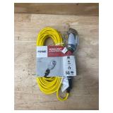 Prime Wire & Cable TL010625 25 ft. 16 - 03 - 15 SJT Metal Guard Work Light Cord Yellow & Outlet