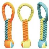 Boss Pet - Pack of 4 - WB15525 Braided Chomper Pet Toy Tennis Tug 12 in L Nylon (0922522.2)