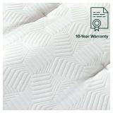 Zinus Euro Top 12" Hybrid Mattress of Comfort Foam and Pocket Spring Mattress, Adult, Queen