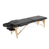 BestMassage Adjustable 2 Folding Portable Massage Table W/ Carry Case, Black
