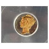 1940 Mercury Dime ICG Brilliant Uncirculated Black Ruthenium & Gold 1 of 1000