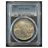 1922 Peace Dollar PCGS MS63