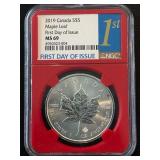 2019 Silver $5 Dollar Maple Leaf NGC MS69