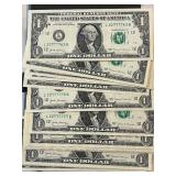 31 - 2017 Green Seal $1 Dollar Notes Uncirculated Consecutive Hard to Find Number Combinations