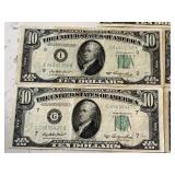 1950 Green Seal $10 Dollar Federal Reserve Notes