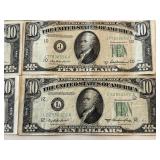 1950 Green Seal $10 Dollar Federal Reserve Notes