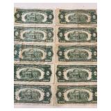 1953 Red Seal $2 Dollar Notes