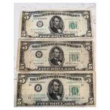 1950 Green Seal $5 Dollar Federal Reserve Notes