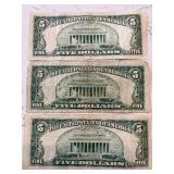 1950 Green Seal $5 Dollar Federal Reserve Notes