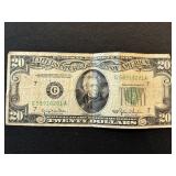 1950 Green Seal $20 Dollar Federal Reserve Note