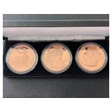 3 - 1 Ounce .999 Fine Copper Rounds