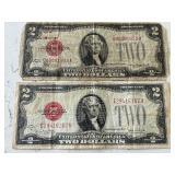 1928 Red Seal $2 Dollar Notes