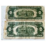 1928 Red Seal $2 Dollar Notes