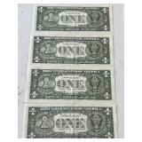 1981 A Green Seal $1 Dollar Federal Reserve Notes Consecutive Uncirculated