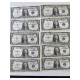 Blue Seal $1 Dollar Silver Certificates Double Triple Number