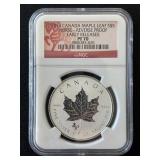 2014 Canada $5 Dollar Maple Leaf .9999 Fine Silver Proof NGC PF70